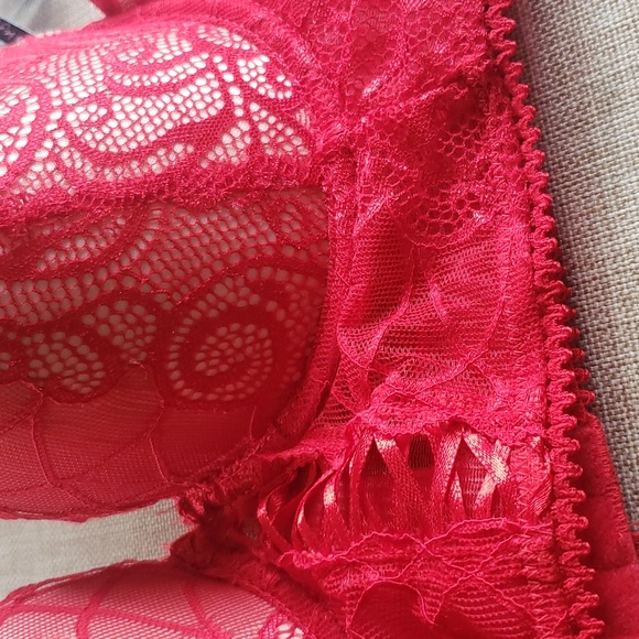 Deisy Fuentes 36B red lace wide line padded new bra - Picture 2 of 5